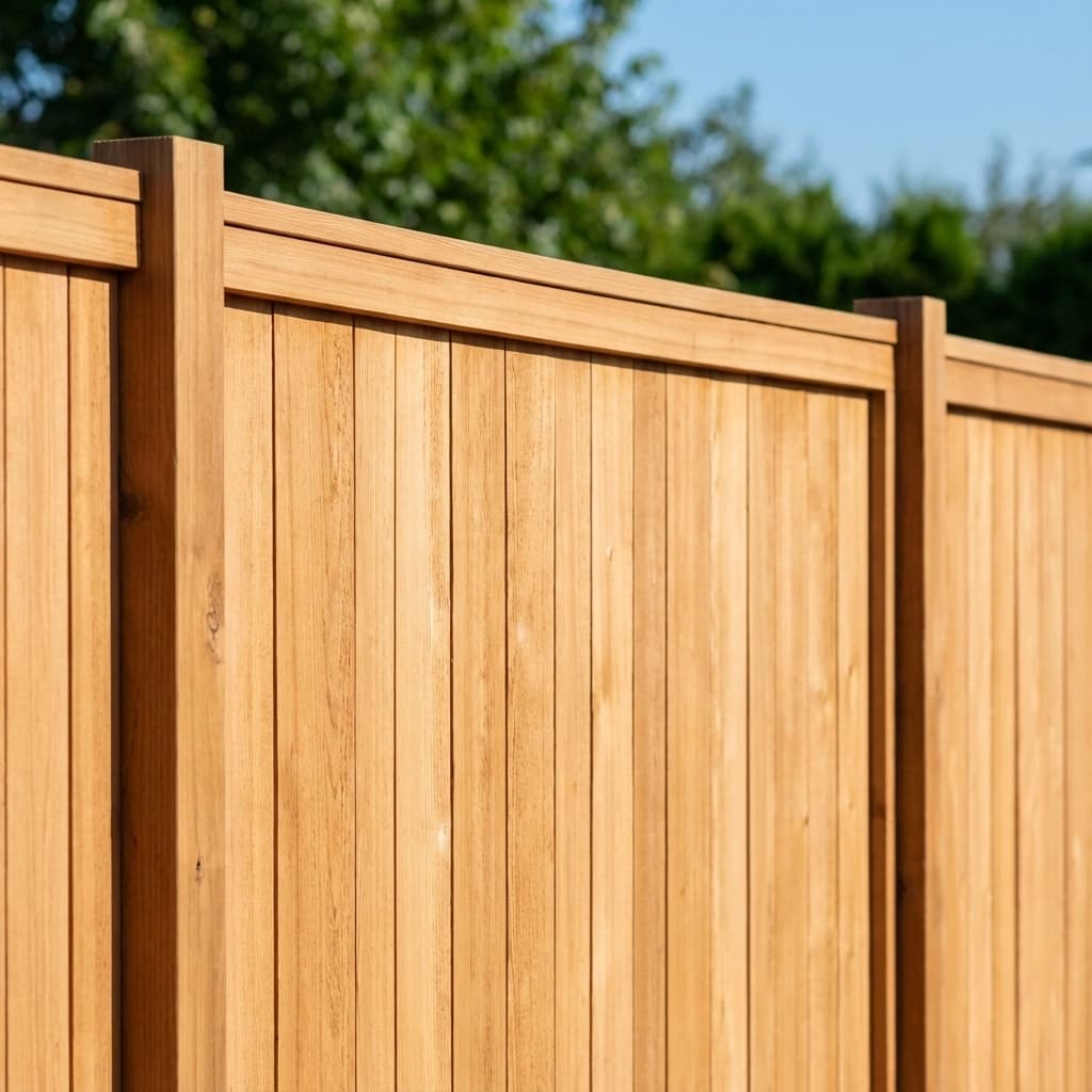New cedar privacy fence with deep-set posts enclosing a Houston backyard